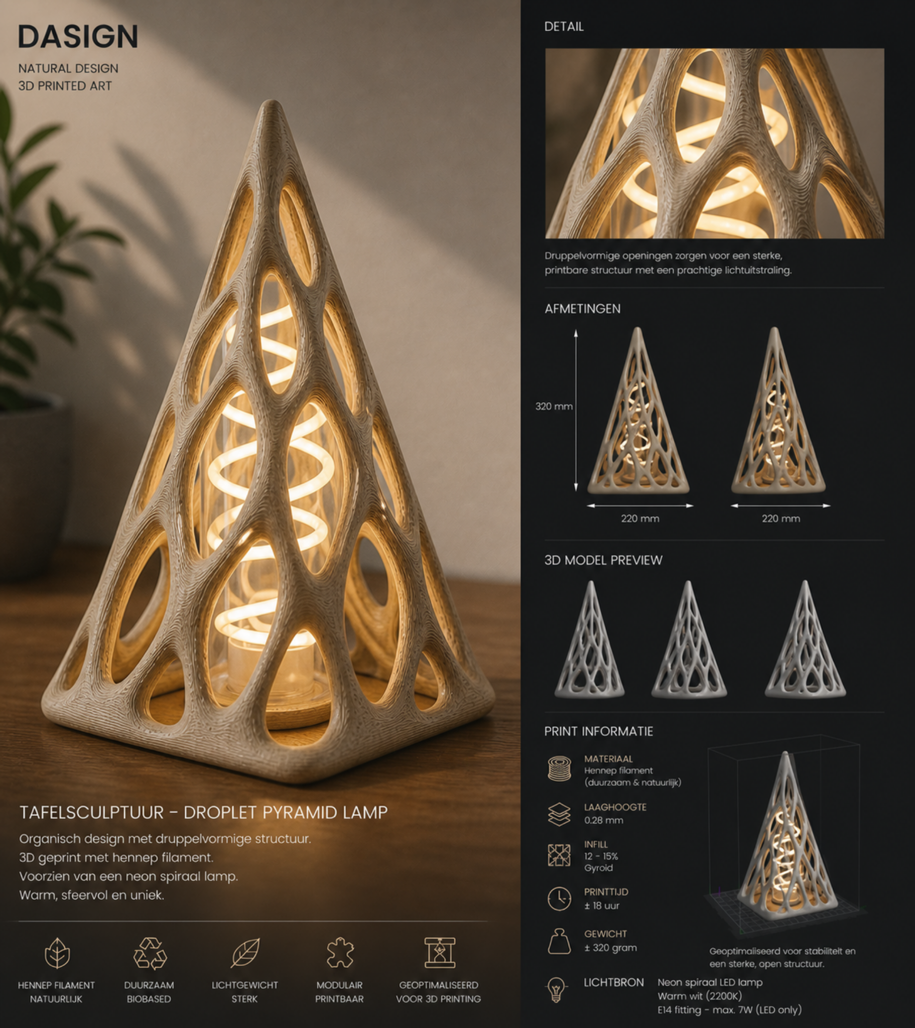 Droplet Pyramid Lamp
